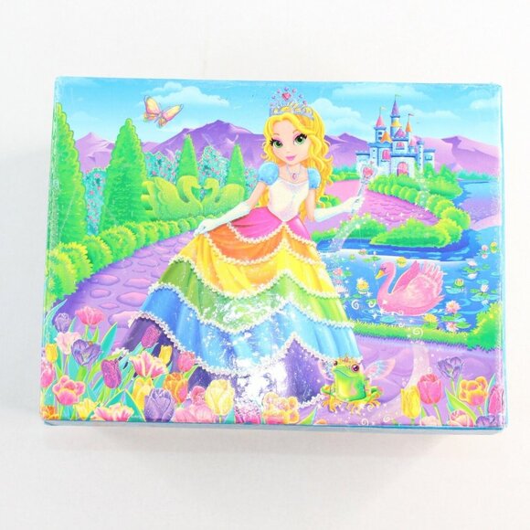 Vintage Lisa Frank Glittery Princess Cassara Mirrored Stationary Jewelry Box - Picture 2 of 12